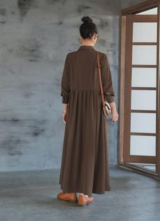 さらさらツイルロングシャツワンピース さらさらツイルロングシャツワンピース
