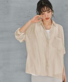 【LUXE】シルク混シアーシャツ 【LUXE】シルク混シアーシャツ