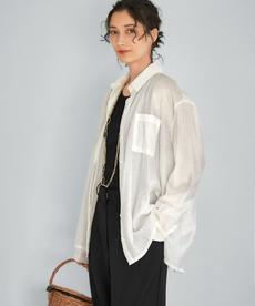 【LUXE】シルク混シアーシャツ 【LUXE】シルク混シアーシャツ