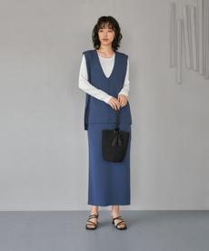 首開きベーシックリブトップス 首開きベーシックリブトップス