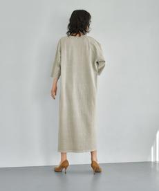 【LUXE】ヴィンテージ加工7分袖ワンピース 【LUXE】ヴィンテージ加工7分袖ワンピース