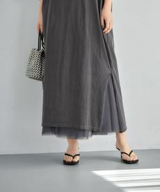 【LUXE】ヴィンテージ加工7分袖ワンピース 【LUXE】ヴィンテージ加工7分袖ワンピース