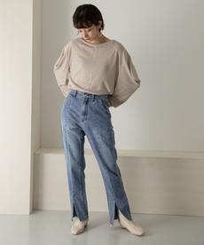 フロントスリットストレートデニム