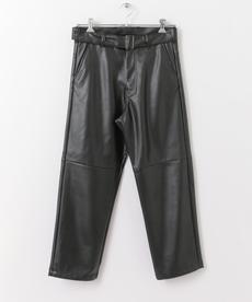 URBAN RESEARCH iD　FAKE LEATHER BELTED PANTS