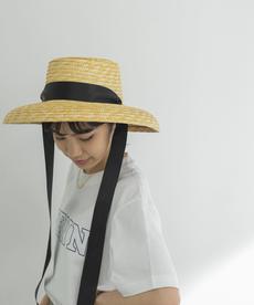 STRAW RIBBON HAT