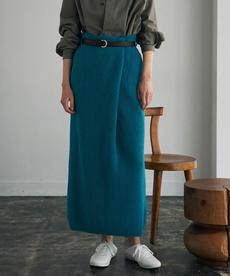 unfil　bluefacecashmerebelted skirt