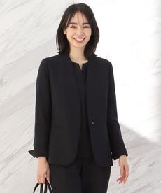 【XS～5L】フロントホックVカラージャケット【セレモニー/通勤/学校行事/入卒/オケージョン/セットアップ着用可】