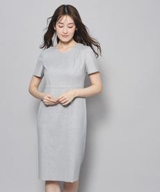 【洗える/日本製】スタイルアップが叶う、麻調タイトシルエットワンピース 【洗える/日本製】スタイルアップが叶う、麻調タイトシルエットワンピース