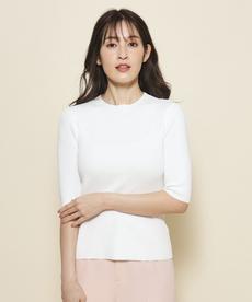【洗える/5分袖ニット+ジャンスカのセット】Vネックとシルエットが大人っぽいジャンパースカート 【洗える/5分袖ニット+ジャンスカのセット】Vネックとシルエットが大人っぽいジャンパースカート