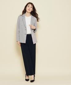 【洗える/夏羽織/伸縮性】着心地の良さと女性らしいシルエットが魅力のダブルジャケット 【洗える/夏羽織/伸縮性】着心地の良さと女性らしいシルエットが魅力のダブルジャケット
