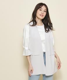 【洗える/ジレ】スカートスタイルにおすすめ!上品に抜け感をプラスするニットジレ 【洗える/ジレ】スカートスタイルにおすすめ!上品に抜け感をプラスするニットジレ