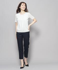【洗える/日本製/ジャケットイン/ラメ入り】デコルテがきれいに見える、上品ラウンドネックプルオーバー 【洗える/日本製/ジャケットイン/ラメ入り】デコルテがきれいに見える、上品ラウンドネックプルオーバー