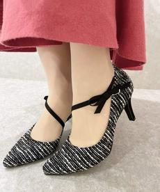 サイドオープンツイードパンプス 結婚式二次会 パーティー 24SS