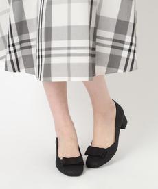 2WAYリボンスクエアトゥグリッターパンプス　結婚式二次会 パーティー 24SS