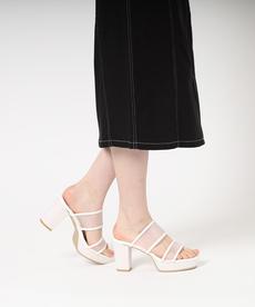 ダブルベルトラメ厚底ミュールサンダル 24SS