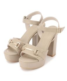 アッパービット厚底ヒールサンダル