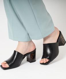 スクエアトゥブロックヒールサンダル 24SS