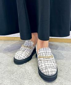 チェーン＆パール調モチーフローファー 24SS