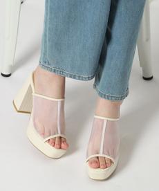 厚底ミュールヒールサンダル　24SS