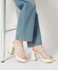 厚底ミュールヒールサンダル　24SS