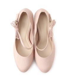 斜めストラップ厚底リボンパンプス 結婚式二次会 パーティー 24SS