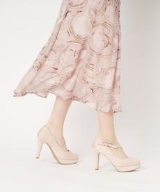 斜めストラップ厚底リボンパンプス 結婚式二次会 パーティー 24SS