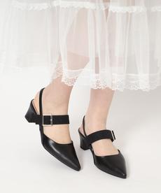 スリングバックミュールパンプス