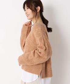 ◆【洗える/嬉しい2点セット★】レーシー編ニット＆シャツ風プルオーバー