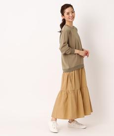 【洗える/1枚で決まる時短ワンピ】ティアードドッキングワンピース