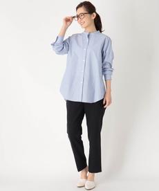 【洗える/インナーにも最適！】ちょうどいいバンドカラーシャツ