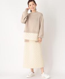 ◆【絶妙のドッキング】ニット&キルトプルオーバー