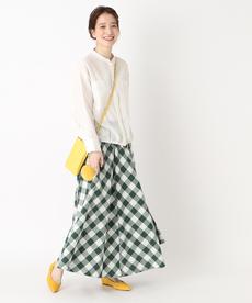 【洗える】ギンガムチェックフレアスカート