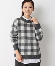 ◆【洗える/配色を楽しんで★】旬のブロックチェックニット