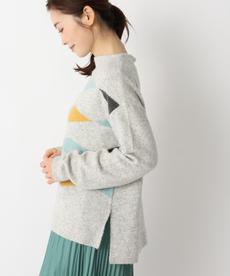 ◆【コートインに映えます】カラフルダイヤ柄ニット