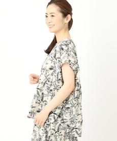 【洗える/着映え効果◎】ボタニカルプリントブラウス