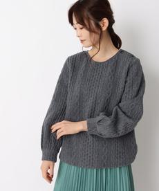 ◆【洗える/気楽に着られる♪】ケーブル柄プルオーバー