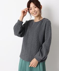 ◆【洗える/気楽に着られる♪】ケーブル柄プルオーバー