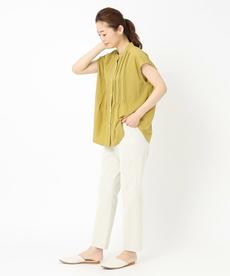 【洗える/涼し気なデザインブラウス！】フロントピンタックブラウス