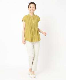 【洗える/涼し気なデザインブラウス！】フロントピンタックブラウス