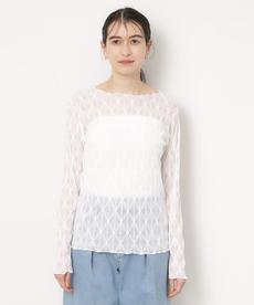 柄シアートップス【洗濯機洗い可】