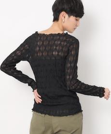 柄シアートップス【洗濯機洗い可】