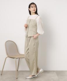 セットアップ対応/リネンライクワイドストレートパンツ【洗濯機洗い可】 セットアップ対応/リネンライクワイドストレートパンツ【洗濯機洗い可】