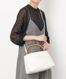 【2WAY】バンブーハンドルショルダーバッグ