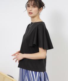 UV ケープ風フリルスリーブカットソー【接触冷感/洗濯機洗い可】