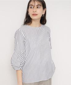 エシカルブロード ランタンスリーブブラウス【洗濯機洗い可】