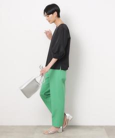 エシカルブロード ランタンスリーブブラウス【洗濯機洗い可】