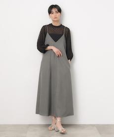 リネンライクバックシャンキャミワンピース【洗濯機洗い可】 リネンライクバックシャンキャミワンピース【洗濯機洗い可】