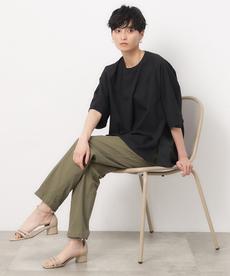 バックフハクドッキングAラインカットソー【洗濯機洗い可】 バックフハクドッキングAラインカットソー【洗濯機洗い可】