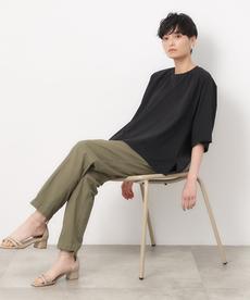 バックフハクドッキングAラインカットソー【洗濯機洗い可】 バックフハクドッキングAラインカットソー【洗濯機洗い可】