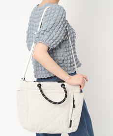 2WAYショルダーバッグ マザーズバッグ キルティング ロープ トート